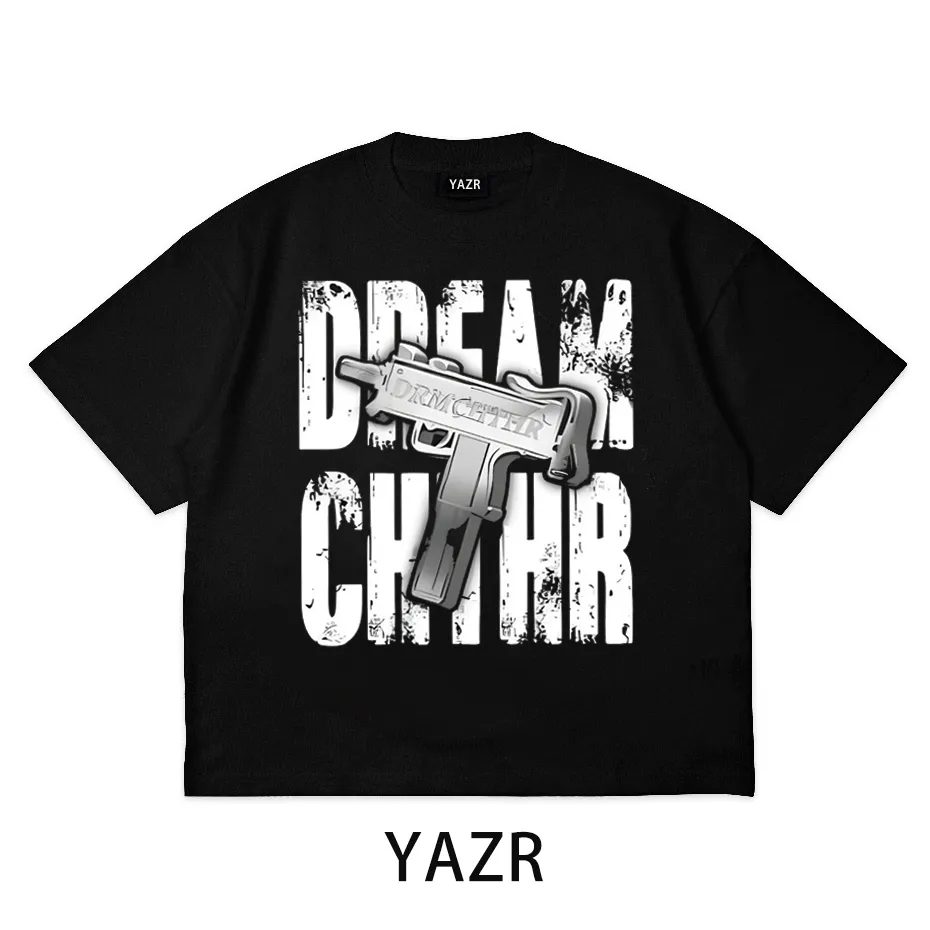 YAZR Kaos Boxy Oversized DREAM CHASER T-Shirt HITAM Unisex - Cotton Combed 24s