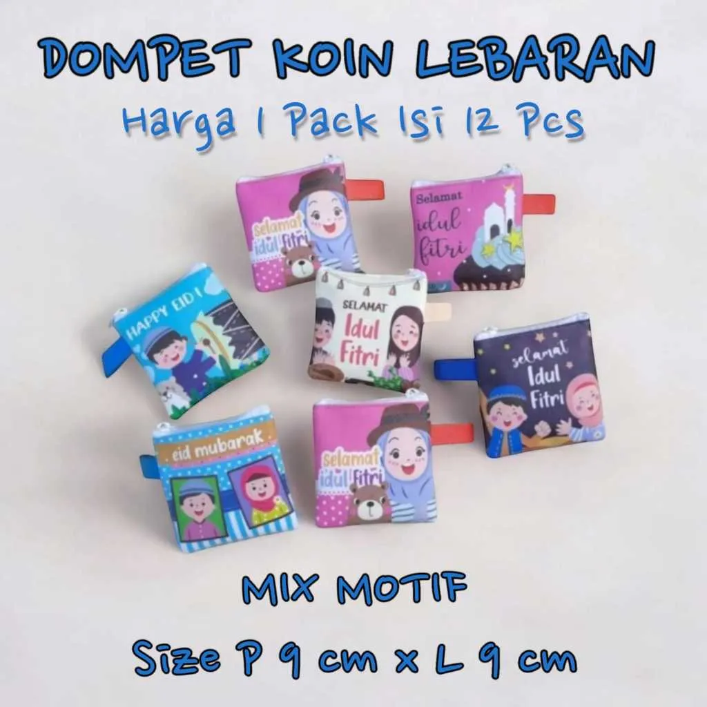 ( 1 LUSIN ISI 12 PCS ) DOMPET KOTAK KOIN LEBARAN