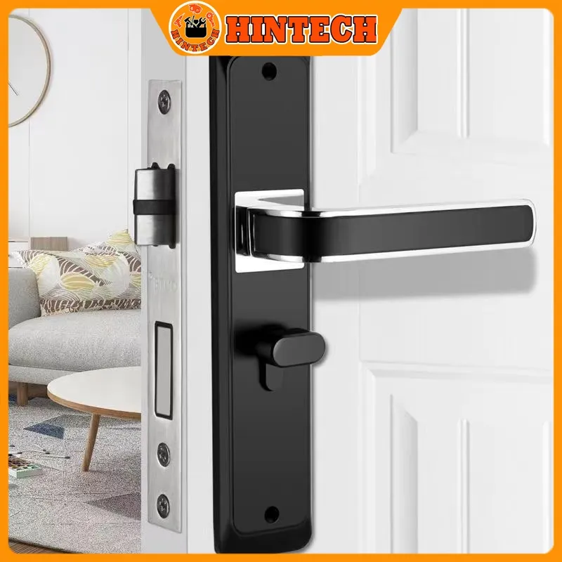 16CM Gagang Pintu Rumah Kunci Pintu Senyap Handle Pintu Rumah Kunci Pintu Gagang Cylinder Door Lock Set Hitam / Gagang Pintu / Kunci Pintu Rumah / Handle Pintu Minimalis / Gagang Pintu Kamar Tidur