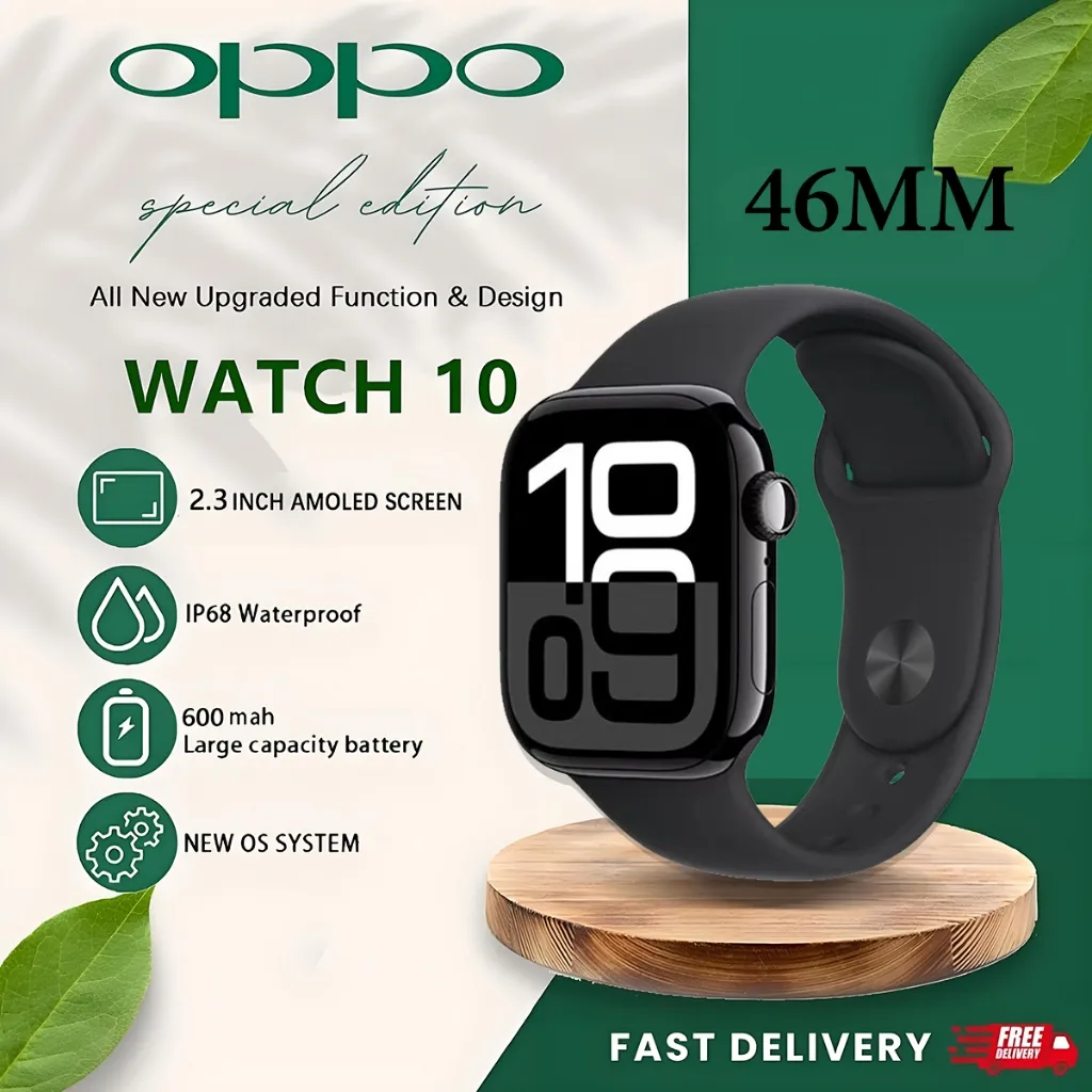 [COD] ORI OPPO Watch 10 Smartwatch fullScreen 2.3-inch IP68 Waterproof Bisa Telponan Dan Ganti Wallpapper Monitor Detak Jantung Tekanan Darah Smart Watch