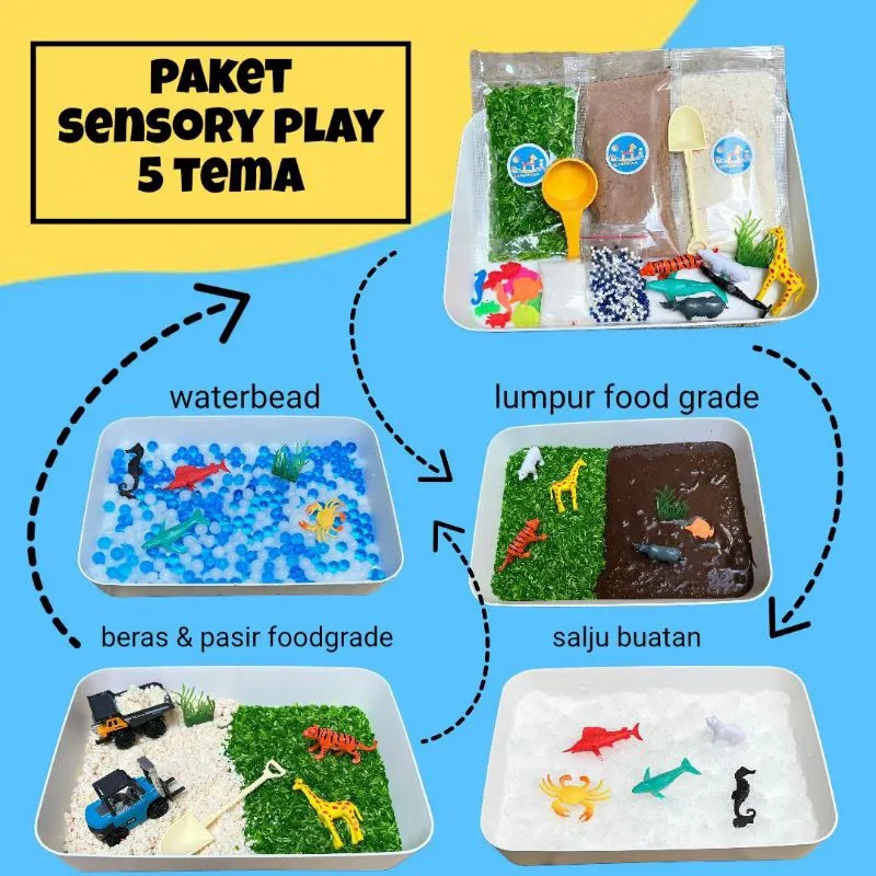 Mainan Paket Sensory Play 5 Tema Mainan Edukasi Sensori Anak