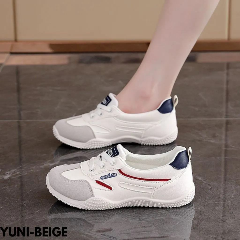 FINDME 36-41 Sepatu Sneakers Wanita Cantik Keren Model Korea Style Bahan Pu Bagus Yuni