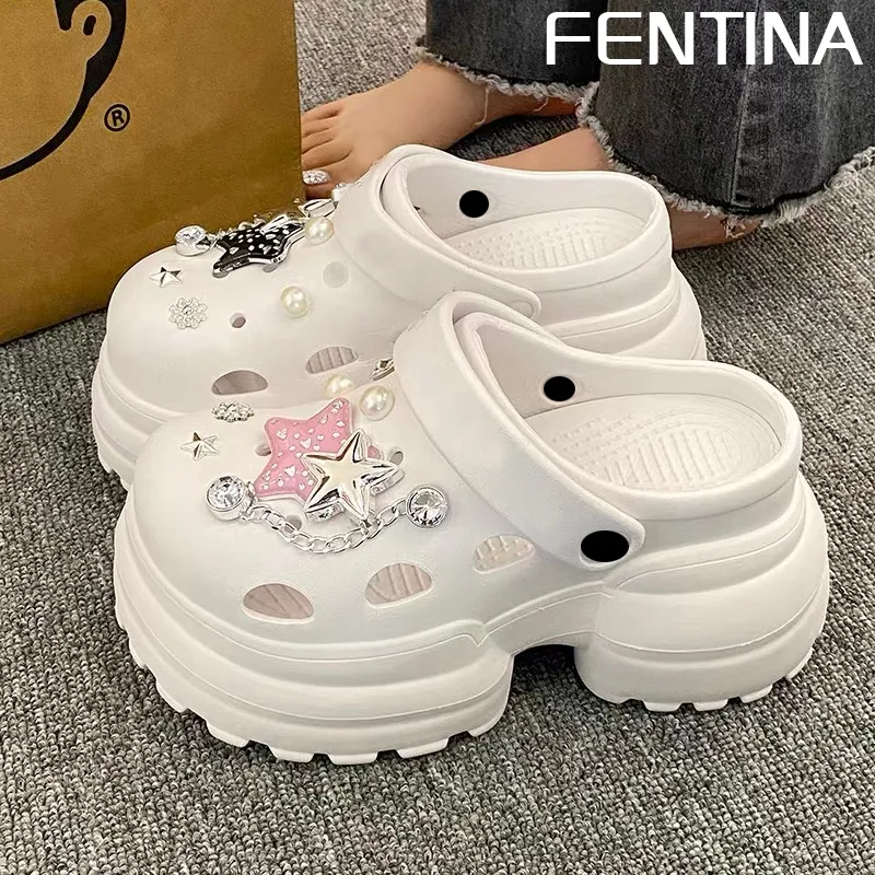 FENTINA Sandal Kodok Wanita Kekinian Sandal Fuji Sandal Baim Wedges Sandal Jelly Wanita Anti-selip