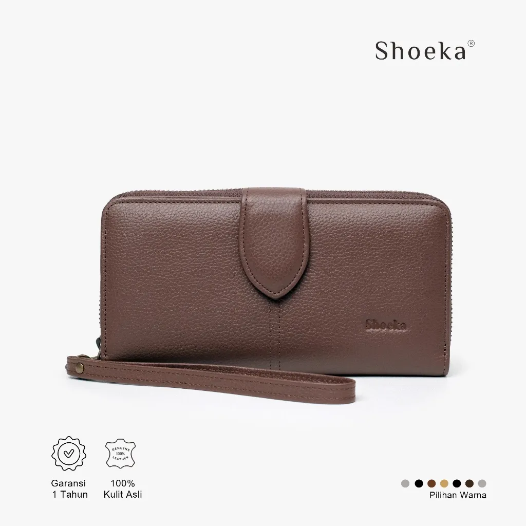 Shoeka - Dompet Wanita Kulit Asli - Eolin Panjang + Strap