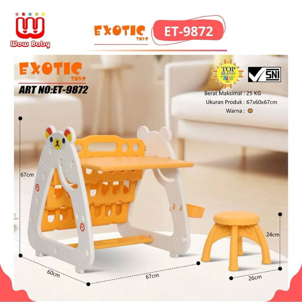 SPACEBABY MULTIFUNCTIONAL TABLE (6 IN 1) SB-988/ ET-9881 / ET-9882 / ET-9883 / ET-9884/ ET-9871/ ET-9872 | ET-976-80/ET-977-80/ET-977-100 ET-9875 meja mainan anak blok puzzle plus kursi I Multifunction white board