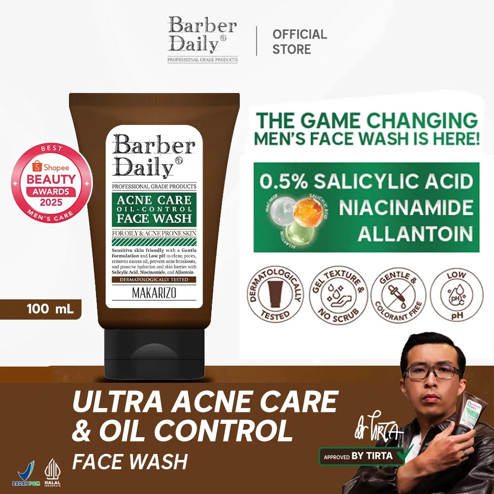Barber Daily Acne Care & Oil Control Face Wash 100mL
