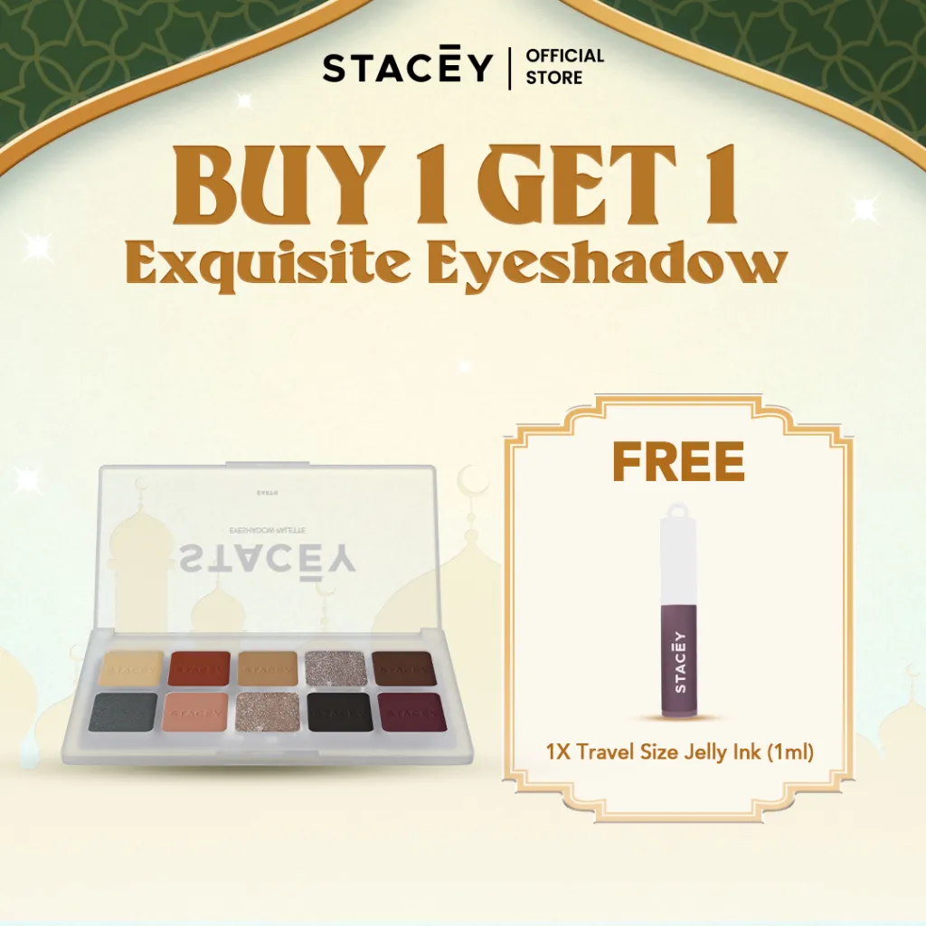 [BUY 1 GET 1 LIPTINT TS] Stacey Exquisite Eyeshadow Palette - 10 Shades Creamy & Pigment Colors