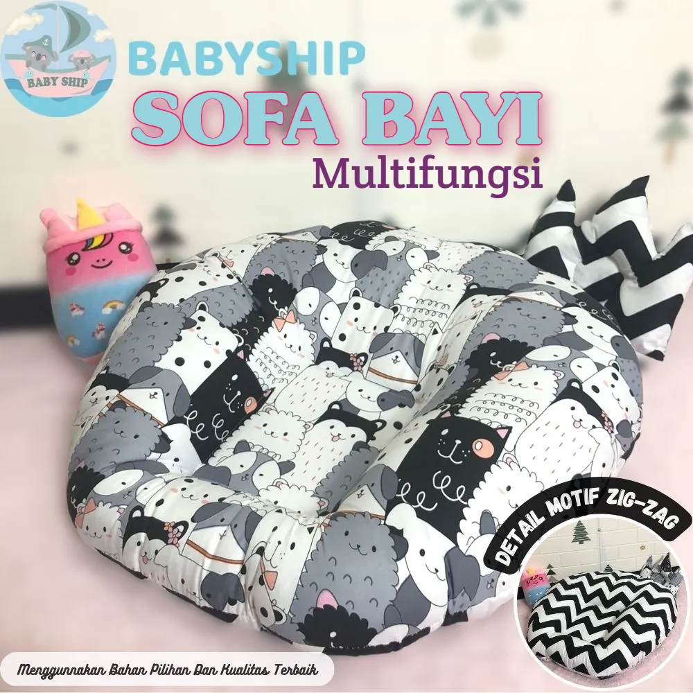 Sofa Bayi 2in1 New Born Multifungsi / Baby Lounger / Free Bantal dan Tas Mika COD [ Merk Babyship ]