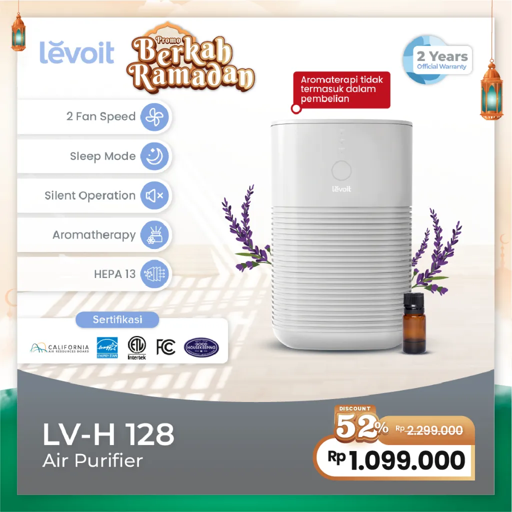 Levoit Desk Air Purifier LV-H128 Dual HEPA Filter H13 Original With Aroma