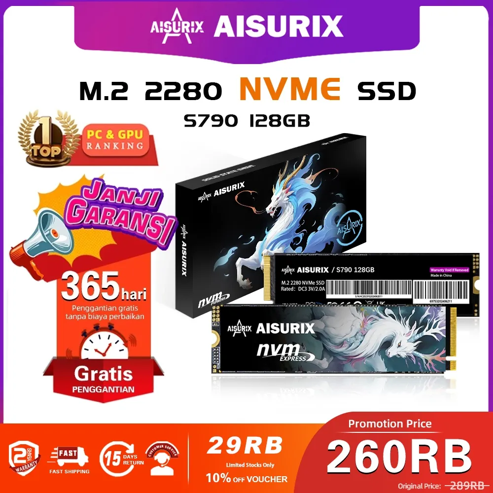 AISURIX SSD M.2 NVME 128GB M2 2280 NVME 7450MB
