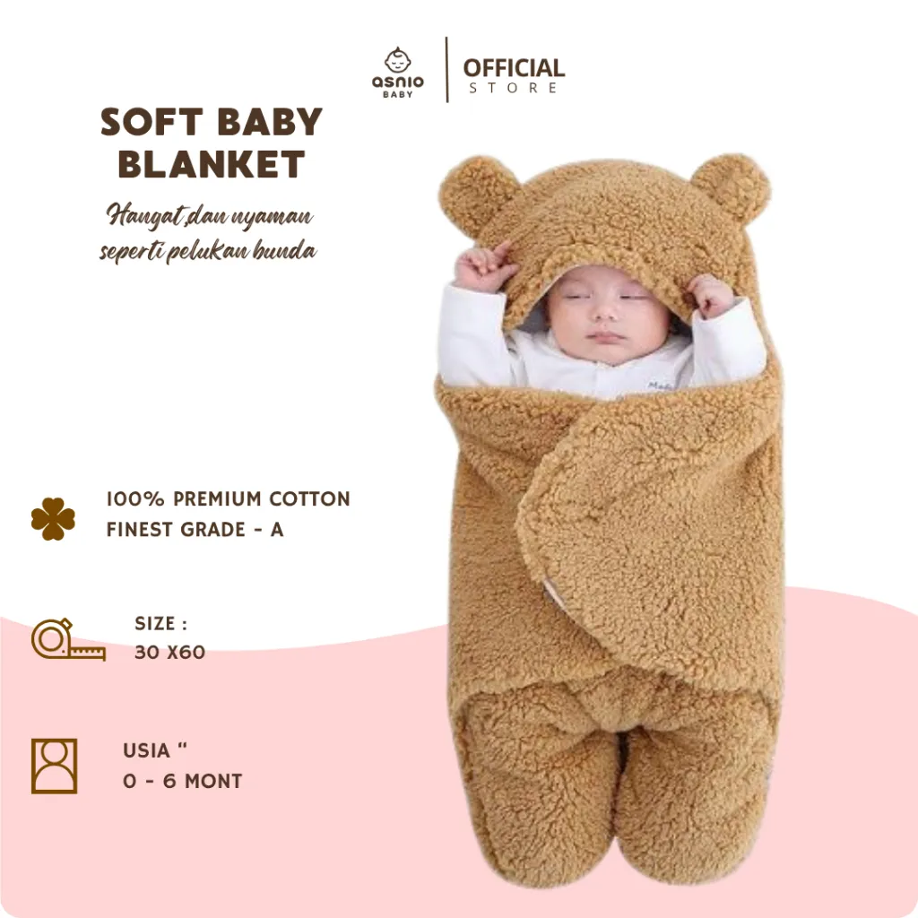 Selimut Bayi Kostum Model Beruang 0 sampai 7 bulan kado lahiran