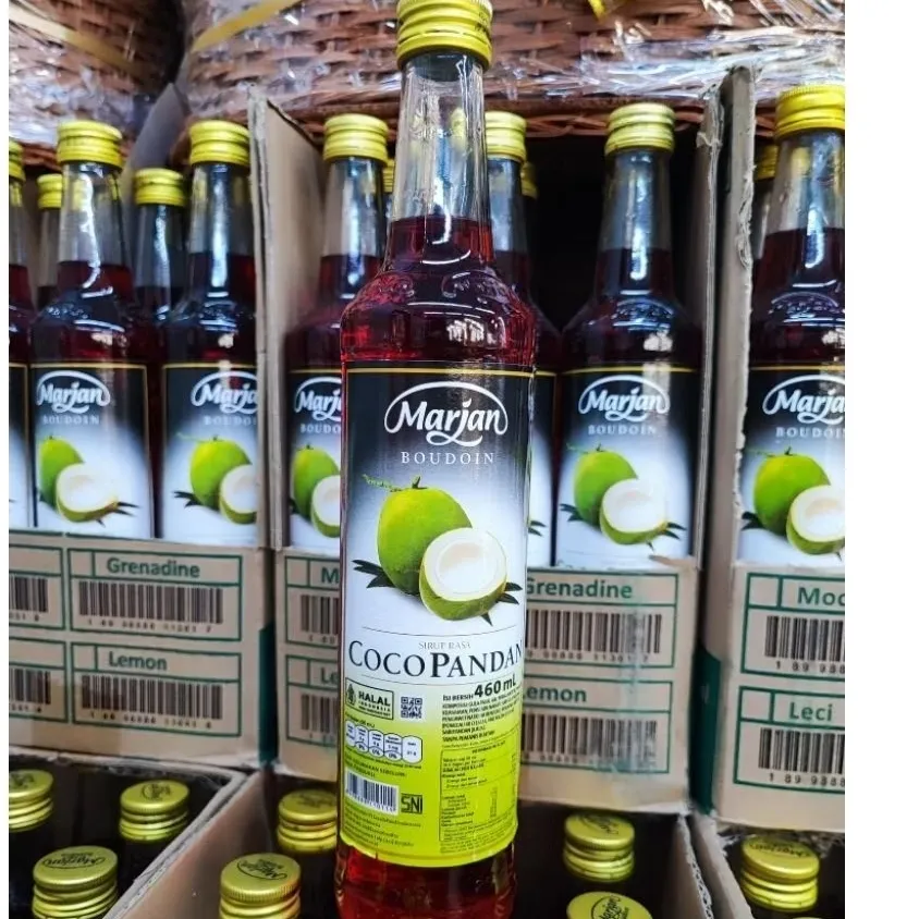 Sirup Marjan Rasa Cocopandan 460ml - Rasa Murni, Tanpa Pengawet, 100% Gula Murni