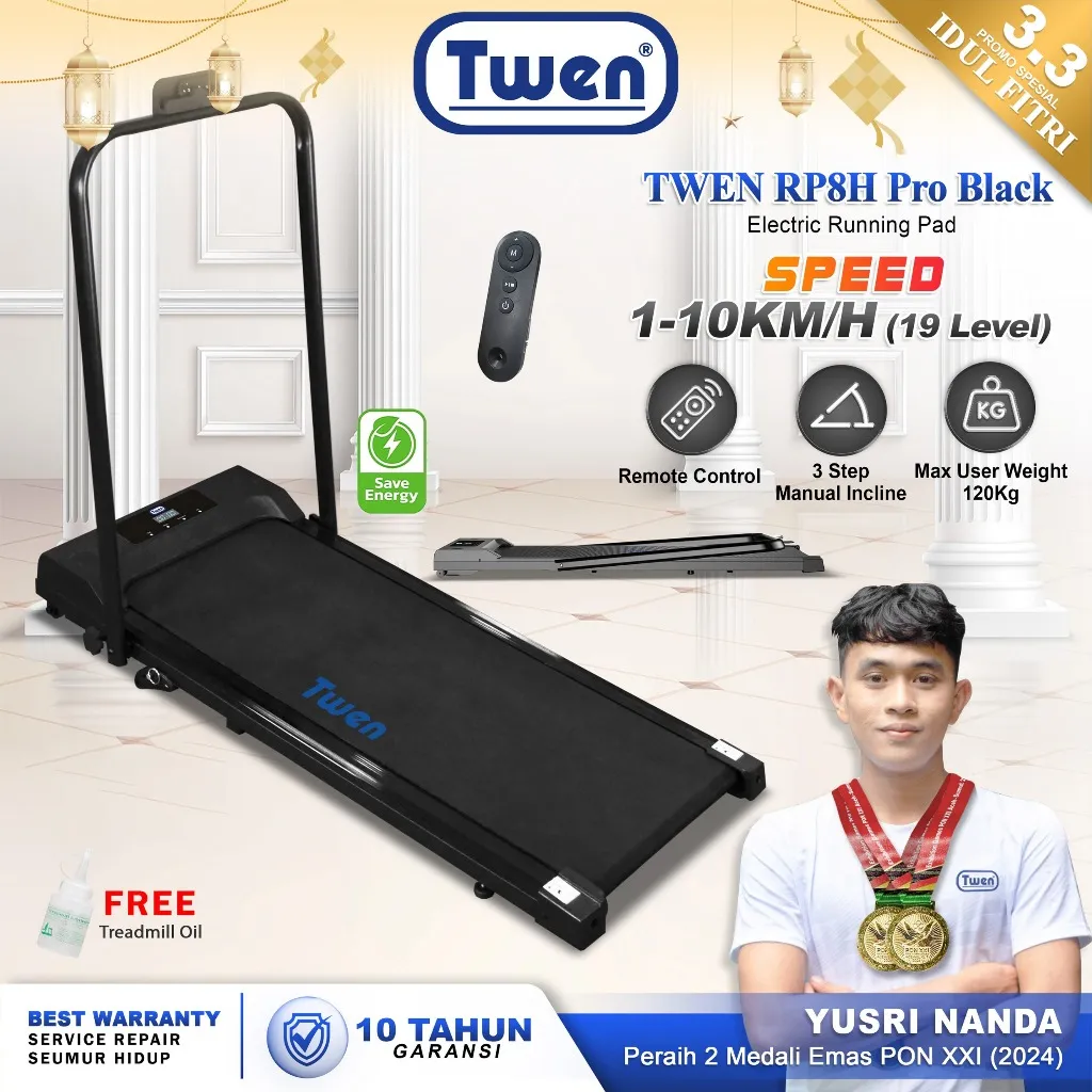 TWEN RP8 RP8H Plus RP8H+ RP8H Pro Treadmill Elektrik Treadmill Portable Walking Pad Running Pad Alat Olahraga