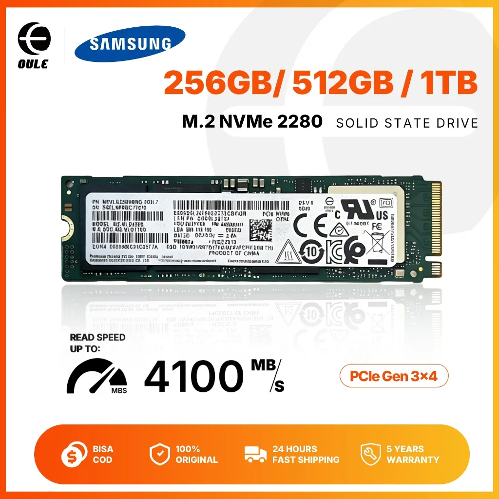 SAMSUNG SSD NVME 2280 M.2 256GB / 512GB 970 EVO PLUS Laptop -Up to 4100 MB/S