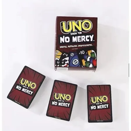 UNO Show 'Em No Mercy Permainan Kartu 168 Kartu Cocok Teman Keluarga 10x5x12cm
