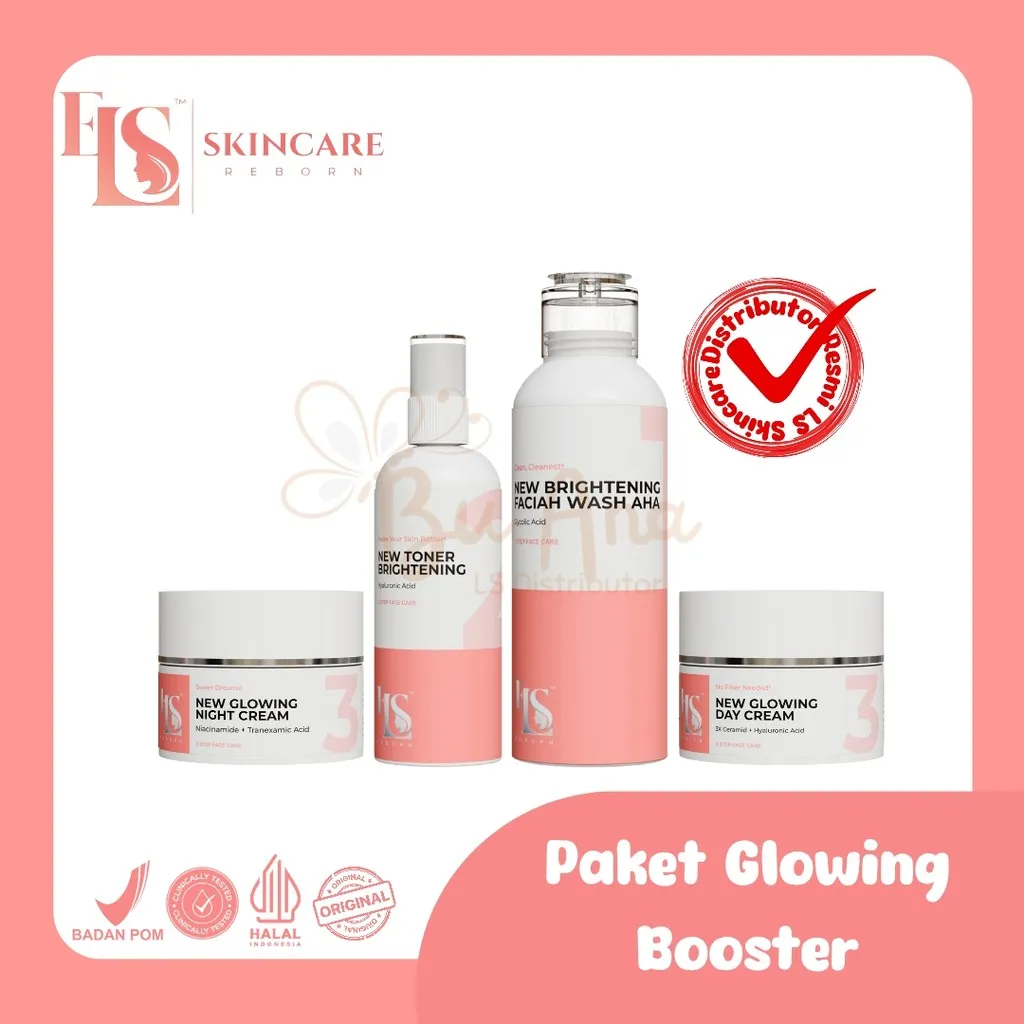 LS SKINCARE PAKET WHITENING GLOWING KULIT SUSAH PUTIH KRIM BRIGHTENING BOOSTER BPOM