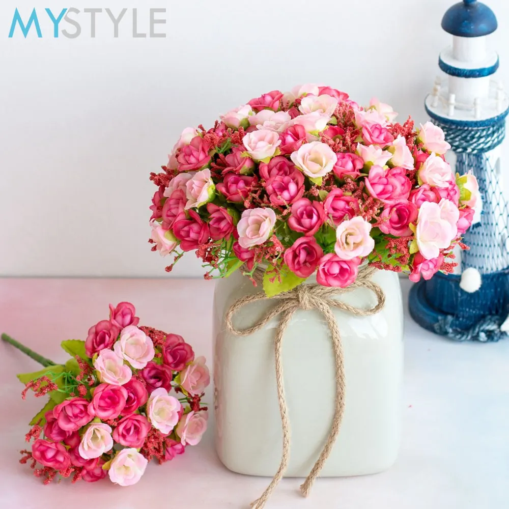 BUNGA ROSE 721 (1 TANGKAI = 21 PCS) BUNGA MAWAR PLASTIK ARTIFISIAL BUNGA PALSU MURAH