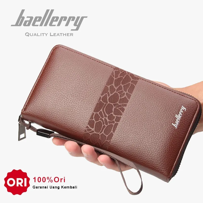 BAELLERRY 6085 Dompet Pria Wanita Panjang Bahan Kulit PU Leather Premium BAEOS