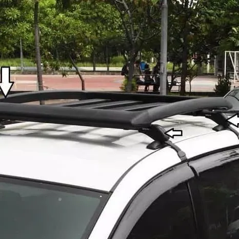 Paket Rak Mobil Bagasi Atas Dan Kaki Rak Cross Bar Jepit Body - Jepit Roof Rail Universal