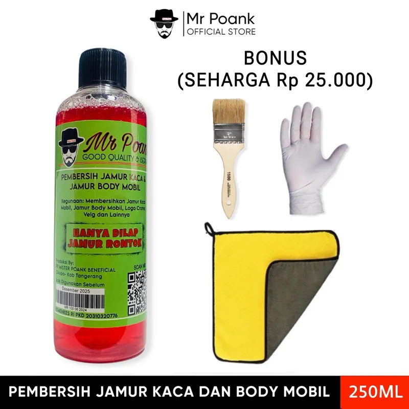 Mr Poank Pembersih jamur kaca dan Kerak Body Mobil Paling  Ampuh 250ML