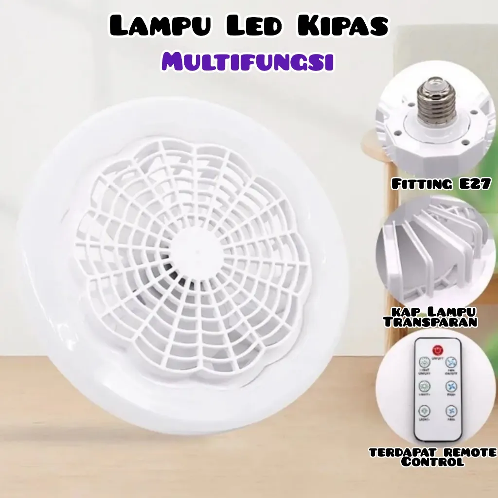 Lampu Led Kipas Multifungsi Smart Fan Lampu Kipas Angin Remote Control Lampu Kipas Plafon 30 Watt