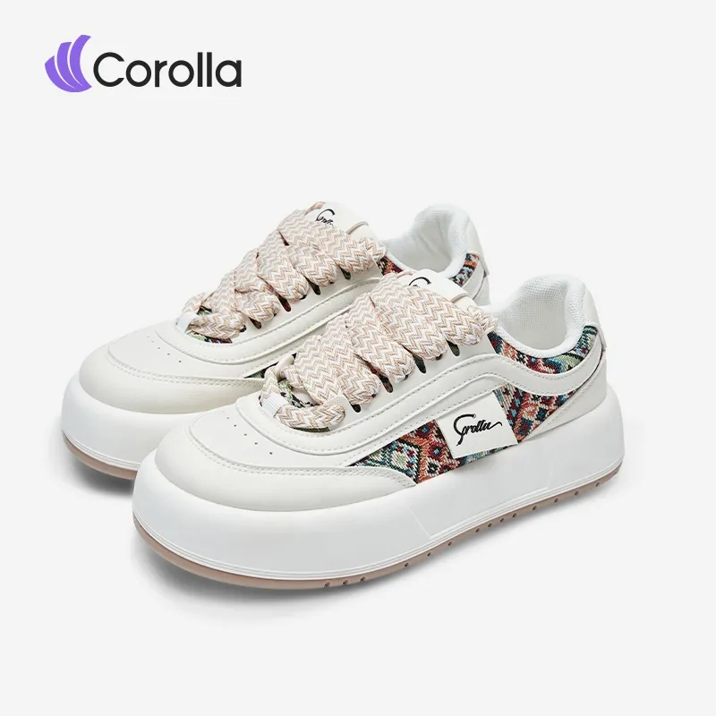 COROLLA Bohemia Sepatu Wanita Hak Tinggi Sneakers Casual Ringan Empuk Fashion Tribal