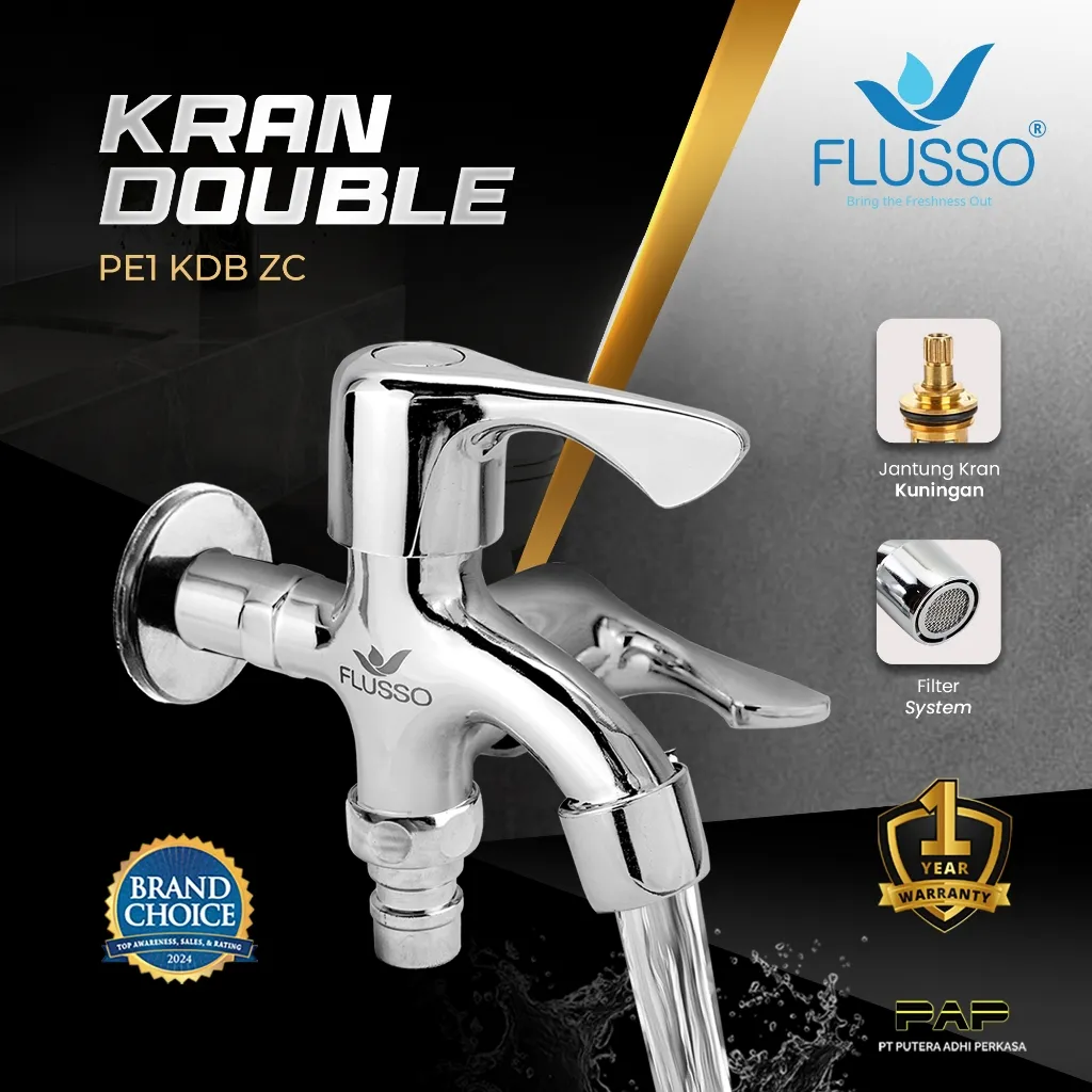 Flusso Kran Shower Mesin Cuci Keran Air Cabang Engkol 1/2 inch 595