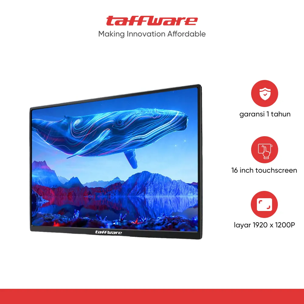 Taffware Portable Monitor IPS 16Inch 1920x1200P 60Hz Touchscreen - 1600XTS