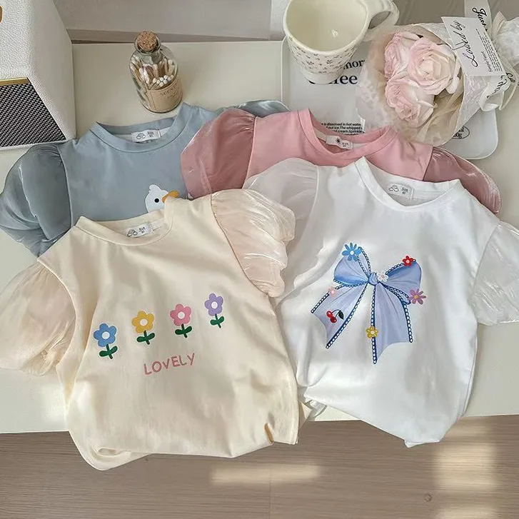 Kaos katun anak perempuan Korea berusia 2-10 tahun