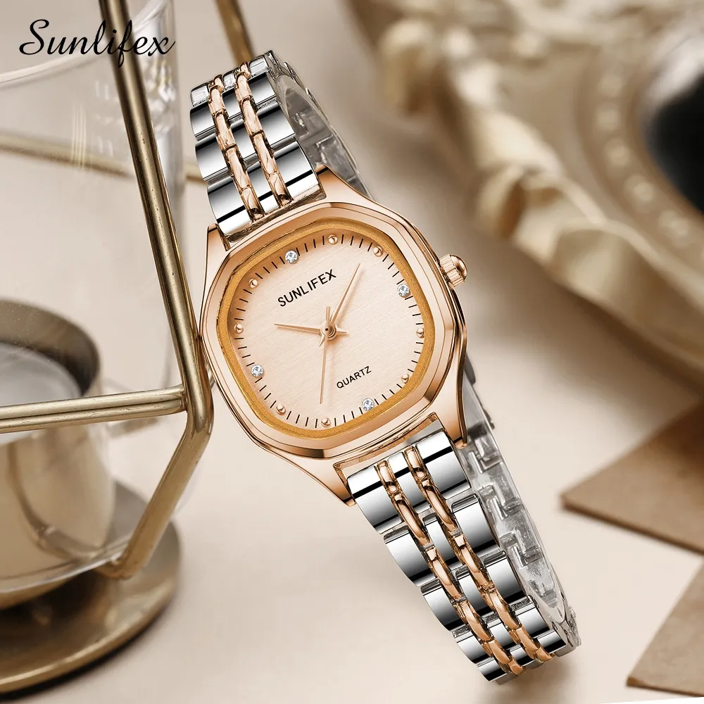 Sunlifex Jam Tangan Wanita 6015 Kecil Elegan Simpel Analog Korea Jam Tangan Cewek Original
