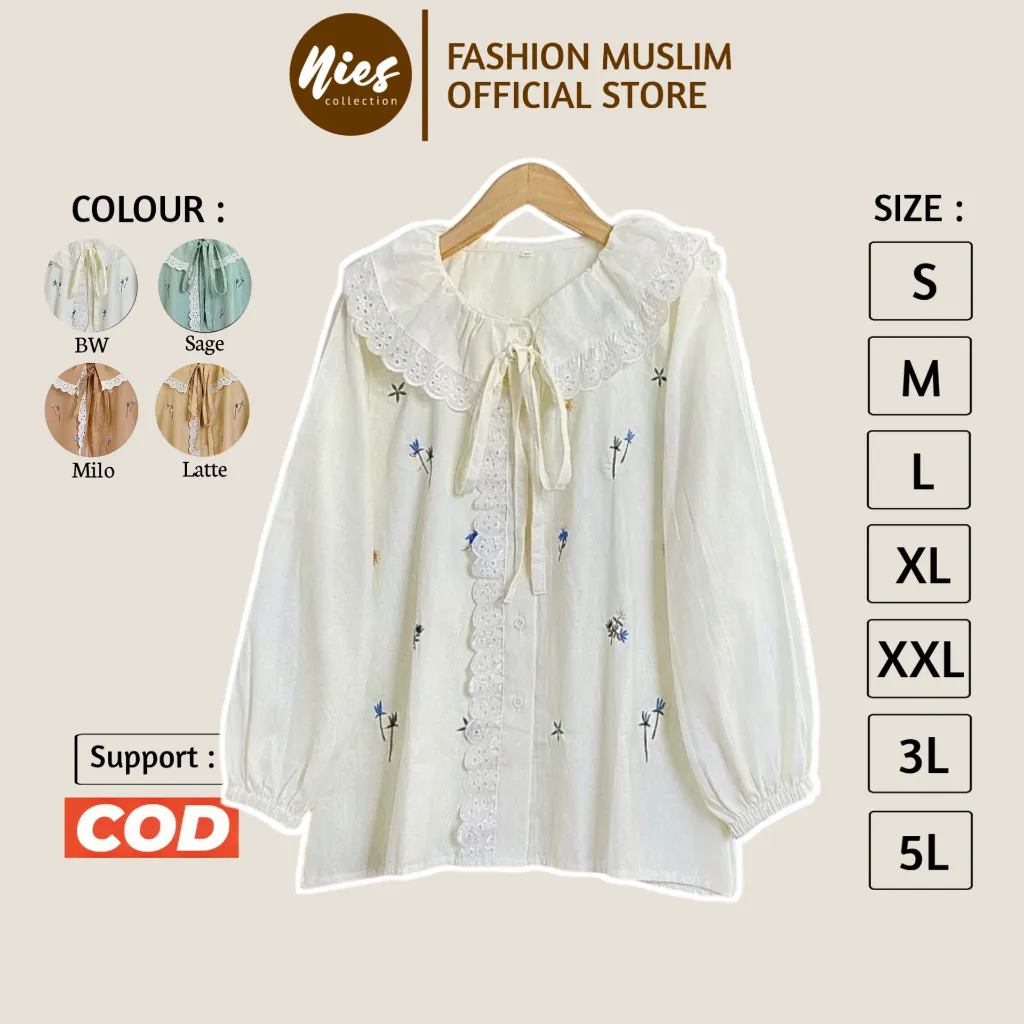 Sun Shirt - Ukuran S M L XL XXL XXXL 5L - Kemeja Jumbo - Atasan Wanita Jumbo Bahan Linen