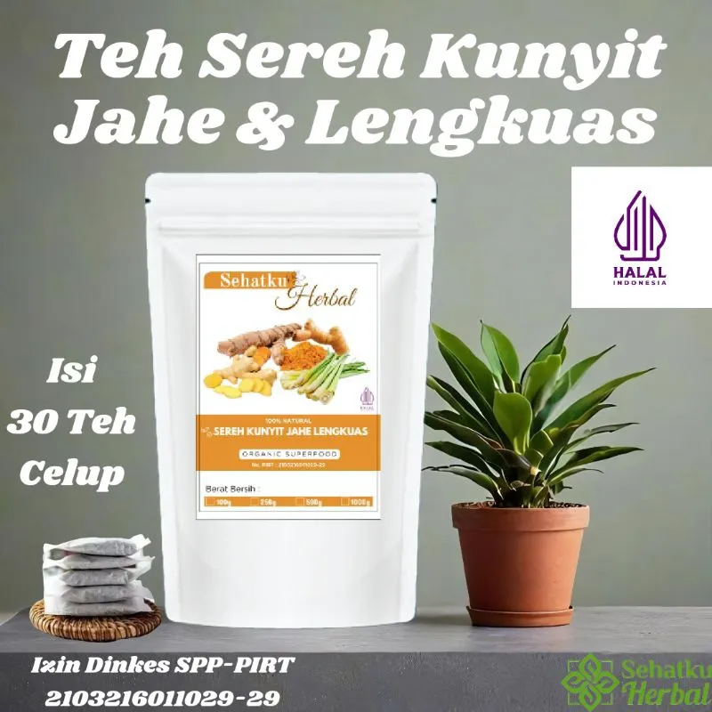 Teh Rimpang SEHATKUHERBAL / Minum Rempah ala JSR / Teh Diet Detox / Teh Jahe Sereh kunyit Lengkuas