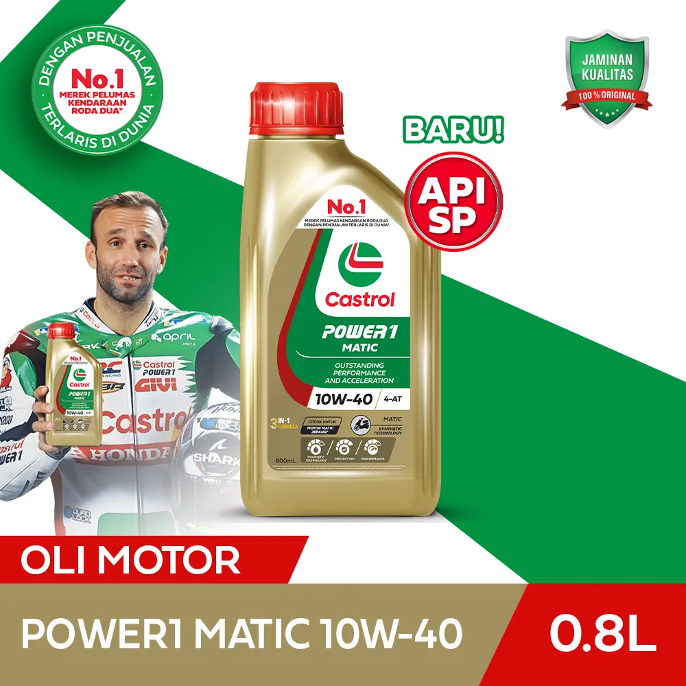 Oli Mesin Motor Castrol POWER1 Matic 10W-40 (0.8L)