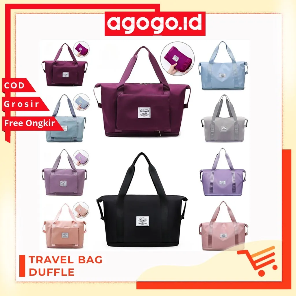AGG-301 Duffel Bag Tas Travel Lipat Motif Besar Foldable Travel Bag Hand Carry Tas Koper Lipat Jinjing Polos Murah Bag Tas Lipat Travel Besar Waterproof