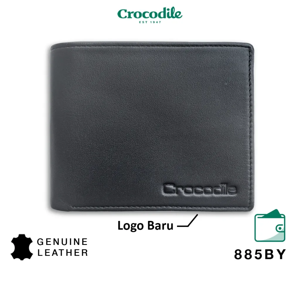 Crocodile 885BY | Dompet Pria Men Wallet | Leather Kulit Original | Hitam