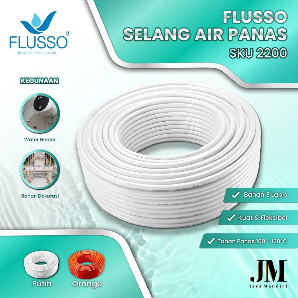 Flusso Pipa Elastis Selang Air Panas 1/2 Inch Water Heater / Pipa Dekorasi Lentur | 844