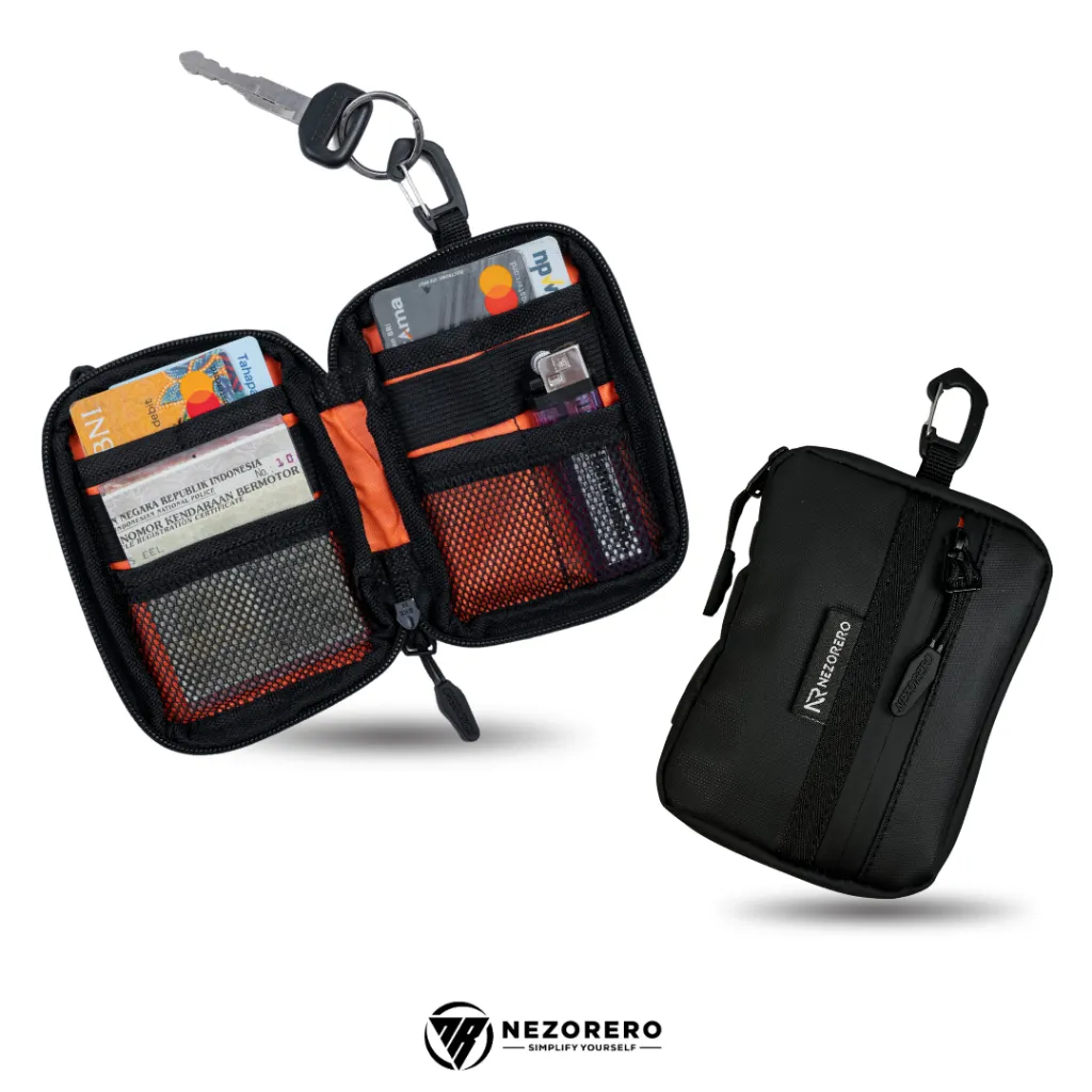 NEZORERO - Pouch Wallet Dompet STNK Dompet ATM Gantung Pinggang Pocket Pria Wanita GHANA Sako