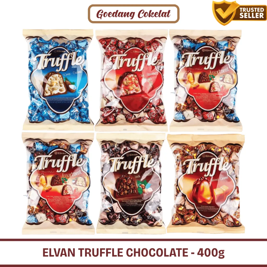 Coklat Turki Elvan Truffle Chocolate 400g Assortment Aneka Rasa Hazelnut Milk Oleh Oleh Haji Umroh
