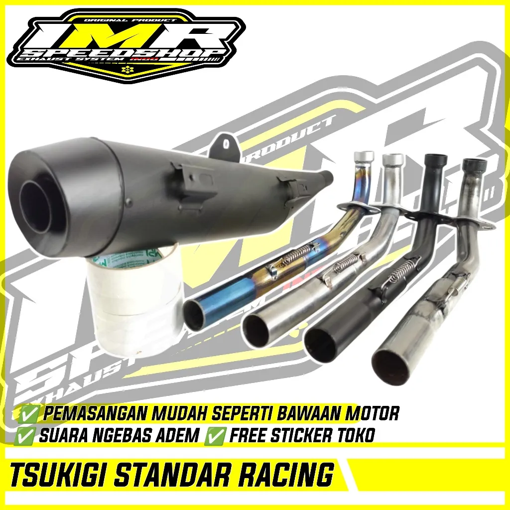 KNALPOT TSUKIGI STANDAR RACING ASTREA GRAND LEGENDA SUPRA X 125 FI REVO BLADE 110 VEGA R JUPITER Z