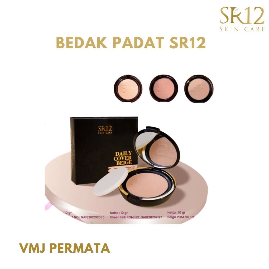Bedak SR12 Compact Powder Tidak Mudah Luntur Tahan Lama Glowing Dan Whitening