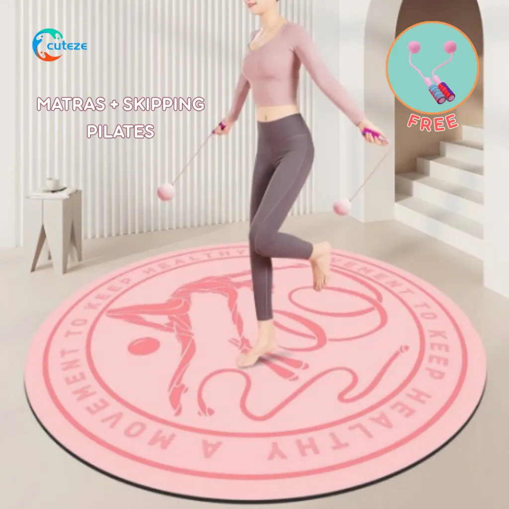 Cuteze Matras Lompat Tali TPE Skipping Mat Jumping Mat Empuk Lingkaran Olahraga Fitness Anti Slip