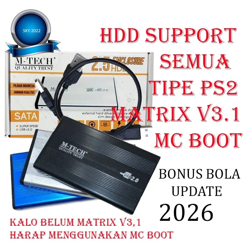Hardisk eksternal ps2 / hdd ps2 500gb|250gb|160gb|120gb| support semua ps2