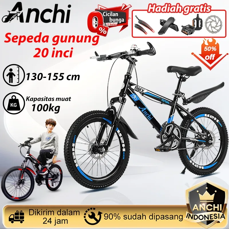Anchi Lima tahun garansi Sepeda gunung terbaru 2025 sepeda gunung 20 inci, sepeda 20 inci, sepeda gunung anak-anak, cocok untuk 130-155cm