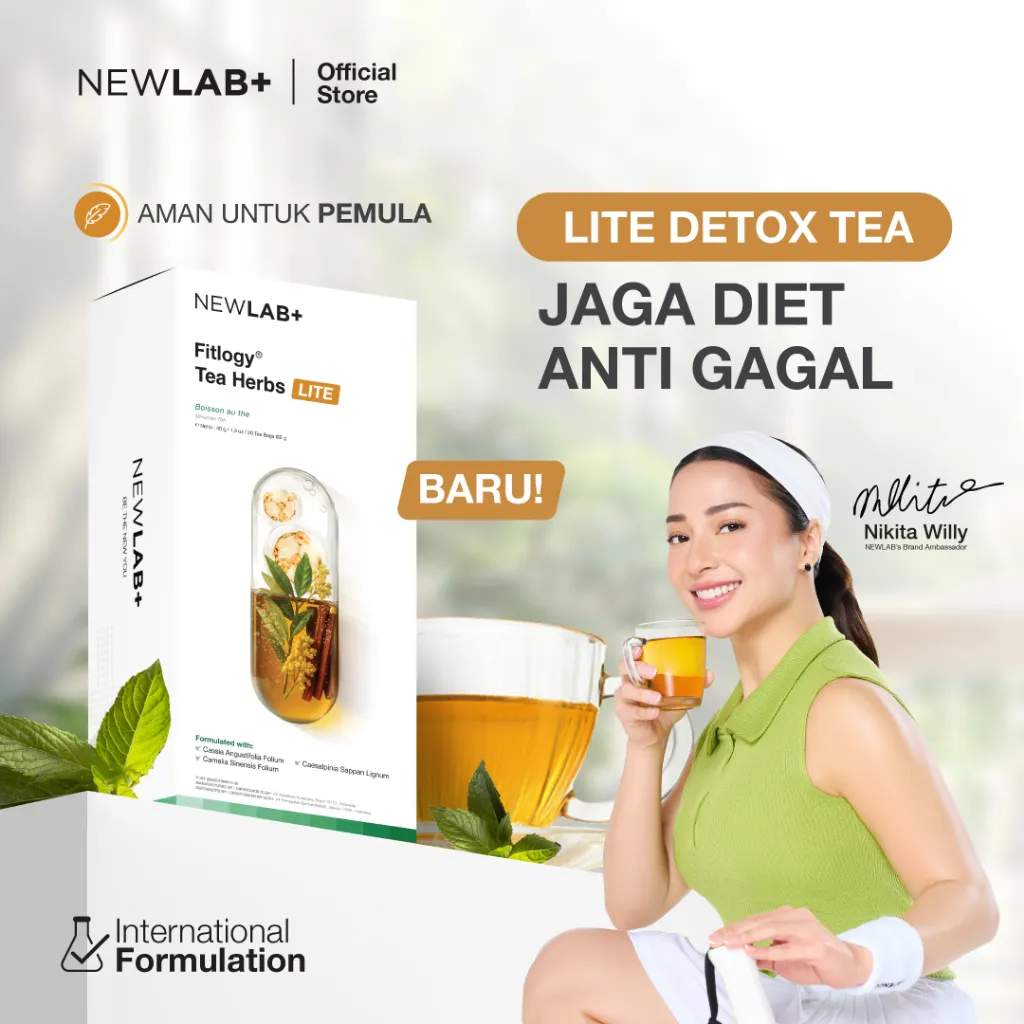NEWLAB Fitlogy - Tea Herbs LITE- Teh Detox Ringan - Minuman Diet - Jaga Diet Anti Gagal dengan Formula Lebih Ringan untuk Pemula