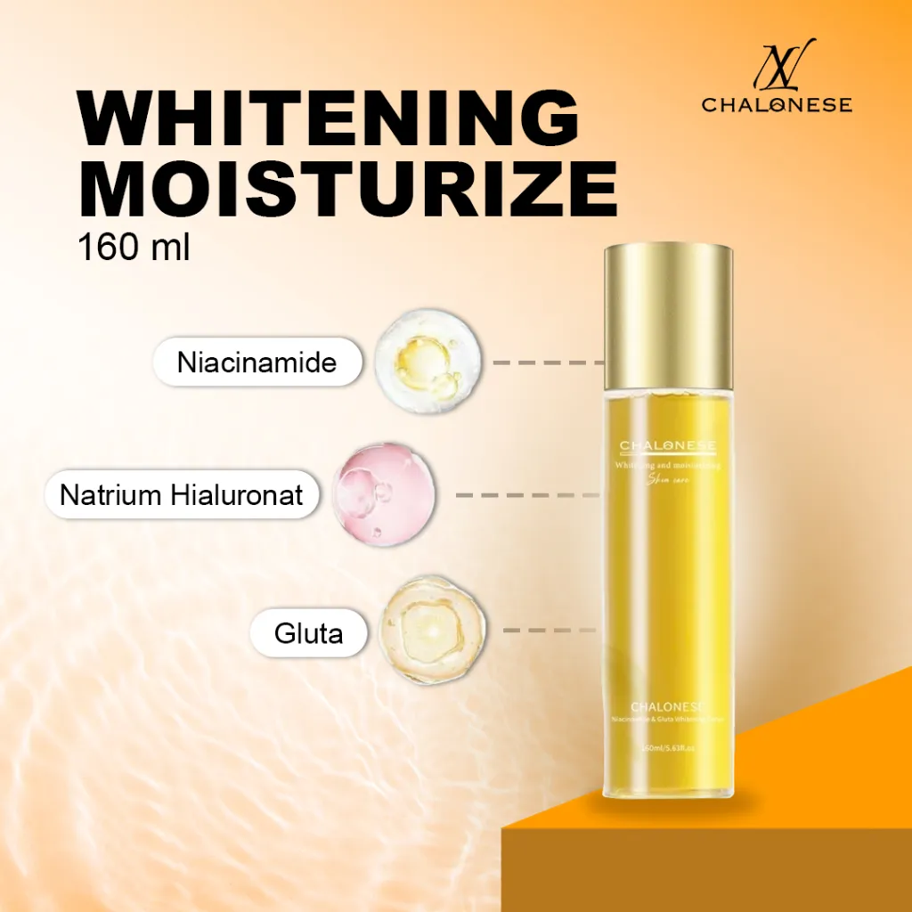 [CHALONESE] WHITENING MOISTURIZING TONER 160ML Membantu Membersihkan Kulit Wajah dari Sisa Minyak dan Sel Kulit Mati BPOM