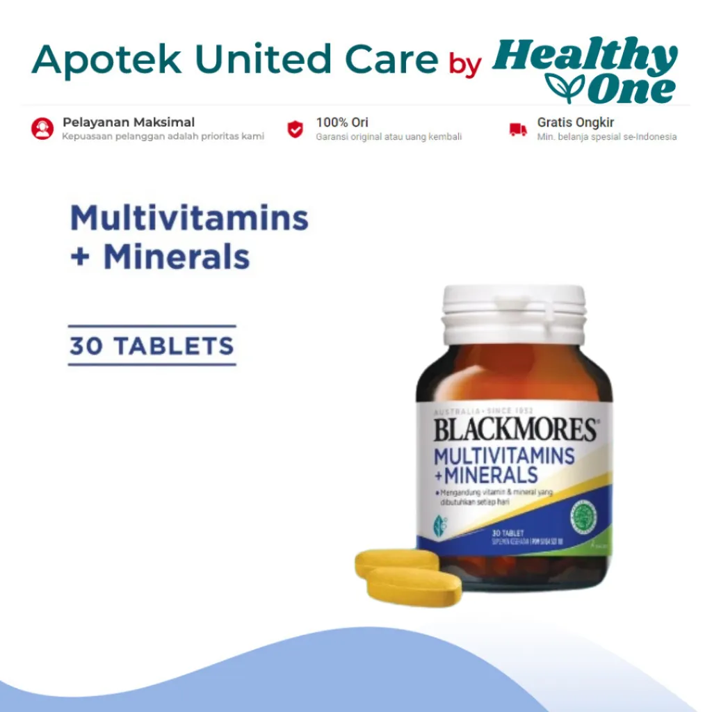 BLACKMORES MULTIVITAMIN+MINERALS 1 BOTOL 30 TABLET