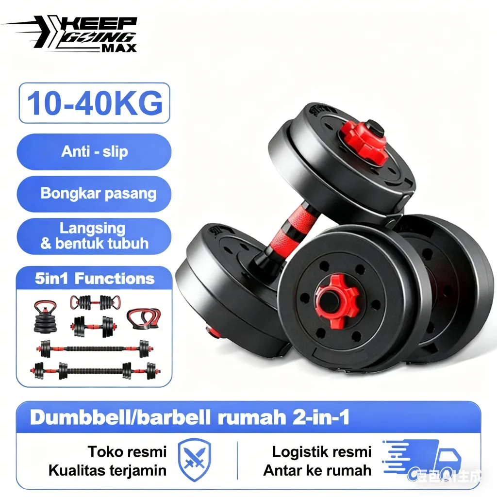 keepgoingmaxsportsstore Dumbbell Set 20 kg Peralatan Fitness Multifunctional Barbel Set Dengan Perlindungan Lingkungan [ Garansi lima tahun ]
