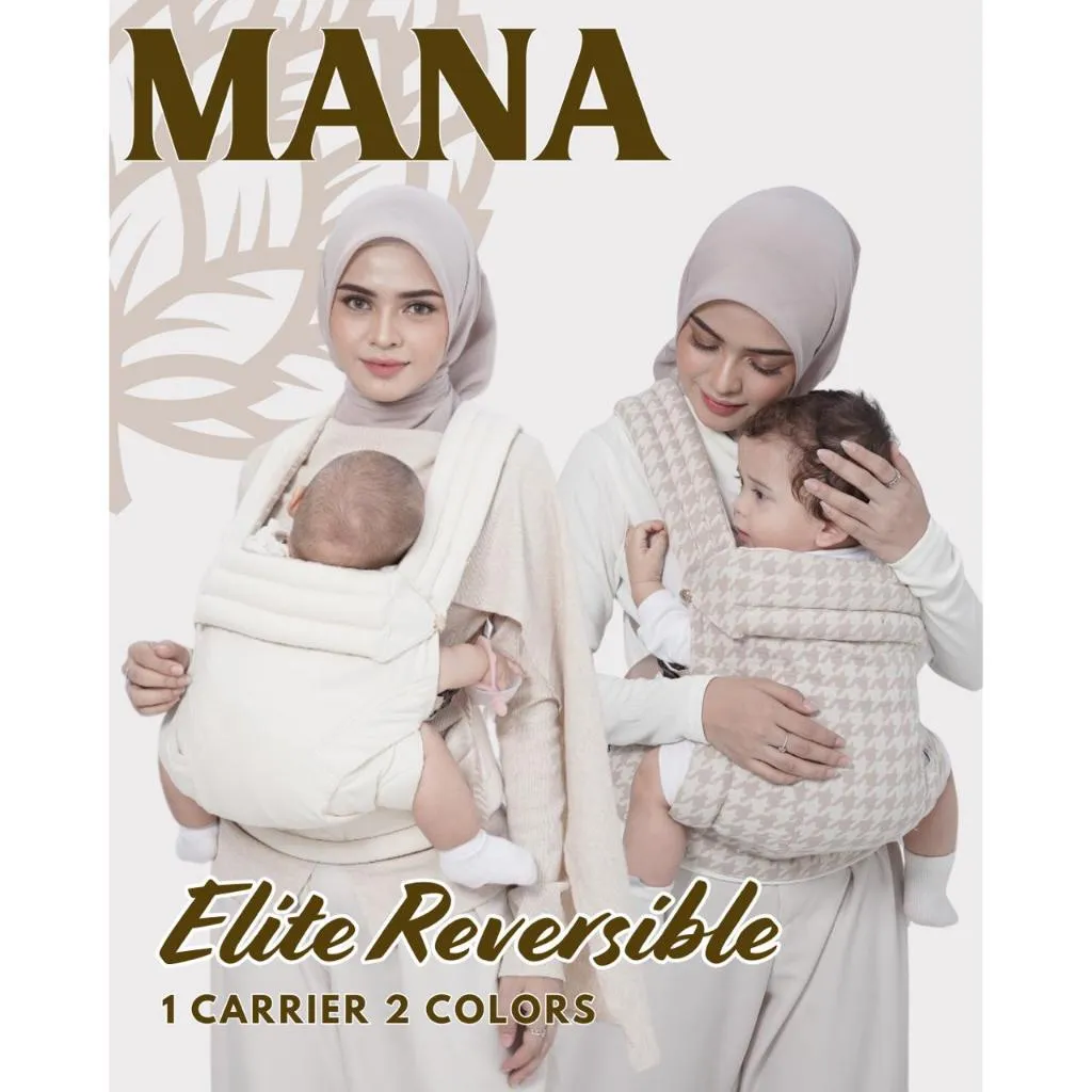 Mana Baby Carrier - Gendongan Bayi Depan Lembut Anti Pegal 0 - 36 Bulan Polos Motif Lucu - ELITE Series NEW Color