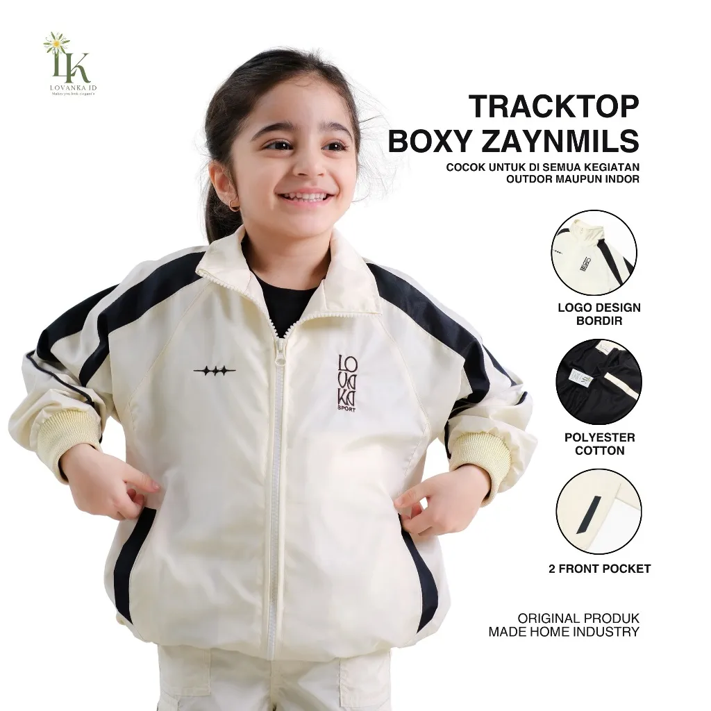 Lovanka Tracktop Anak Laki Laki Dan Perempuan Skena Boxy Cut Series ZaynMils