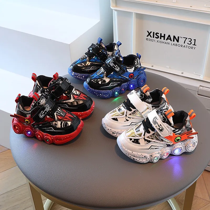 Sneaker LED Anak Laki Laki Keren Murah Sepatu LED Anak Trend Kini Size 21-30 Usia 2-6 Tahun